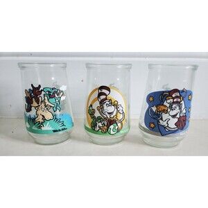 Vintage Dr. Seuss Welch's Jelly Jars #1, 4 and 6 - Thidwick and Cat In The Hat